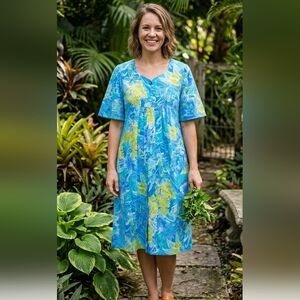 Tropical Floral Long Sleeve Dress